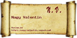 Nagy Valentin névjegykártya